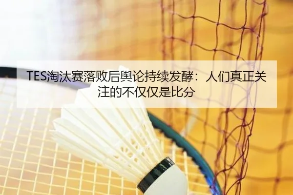 TES淘汰赛落败后舆论持续发酵：人们真正关注的不仅仅是比分